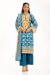 3PC Lacquer Printed Lawn Suit IUSTKSD-2001