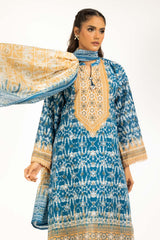 3PC Lacquer Printed Lawn Suit IUSTKSD-2001