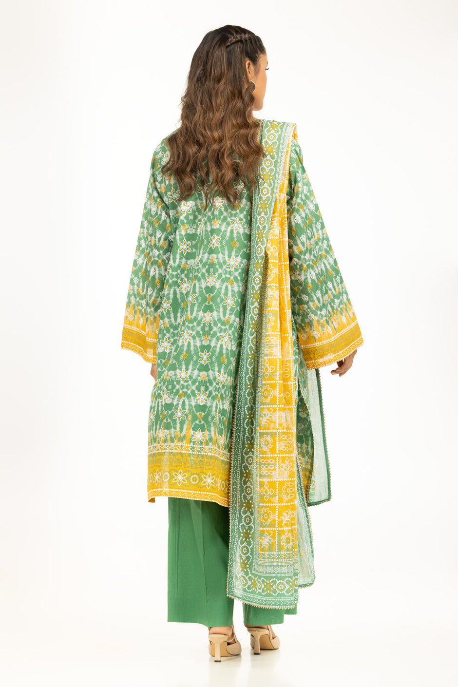 3PC Lacquer Printed Lawn Suit