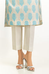 3PC Lacquer Printed Slub Yarn Suit IUSTKSD-1079