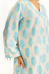 3PC Lacquer Printed Slub Yarn Suit IUSTKSD-1079