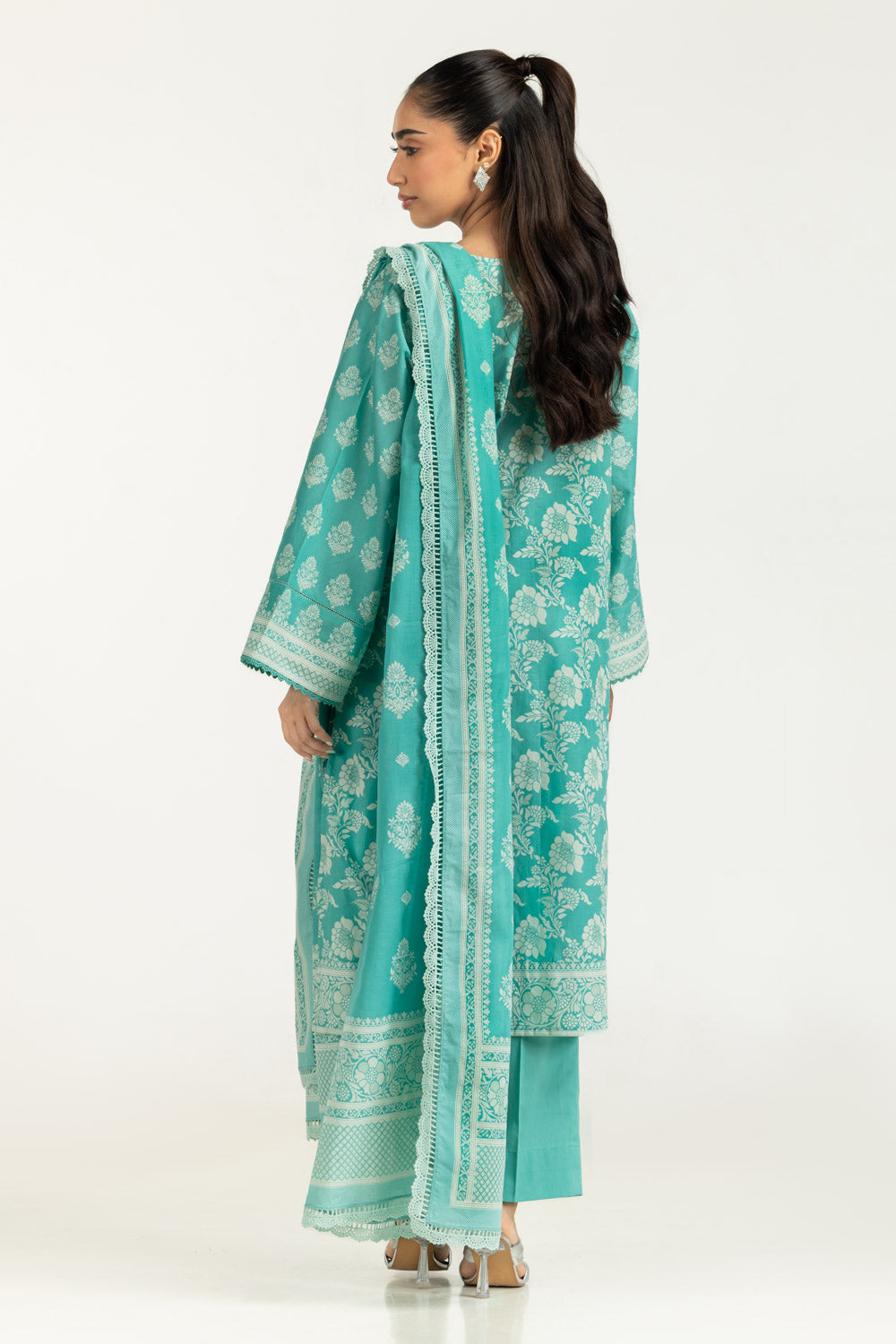 3PC Lawn Lacquer Printed Suit