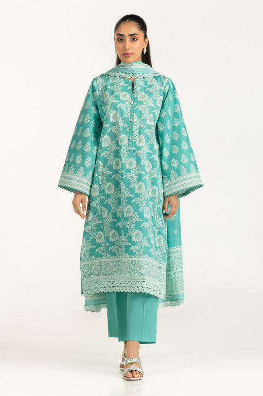 3PC Lawn Lacquer Printed Suit IUSTKSD-2050