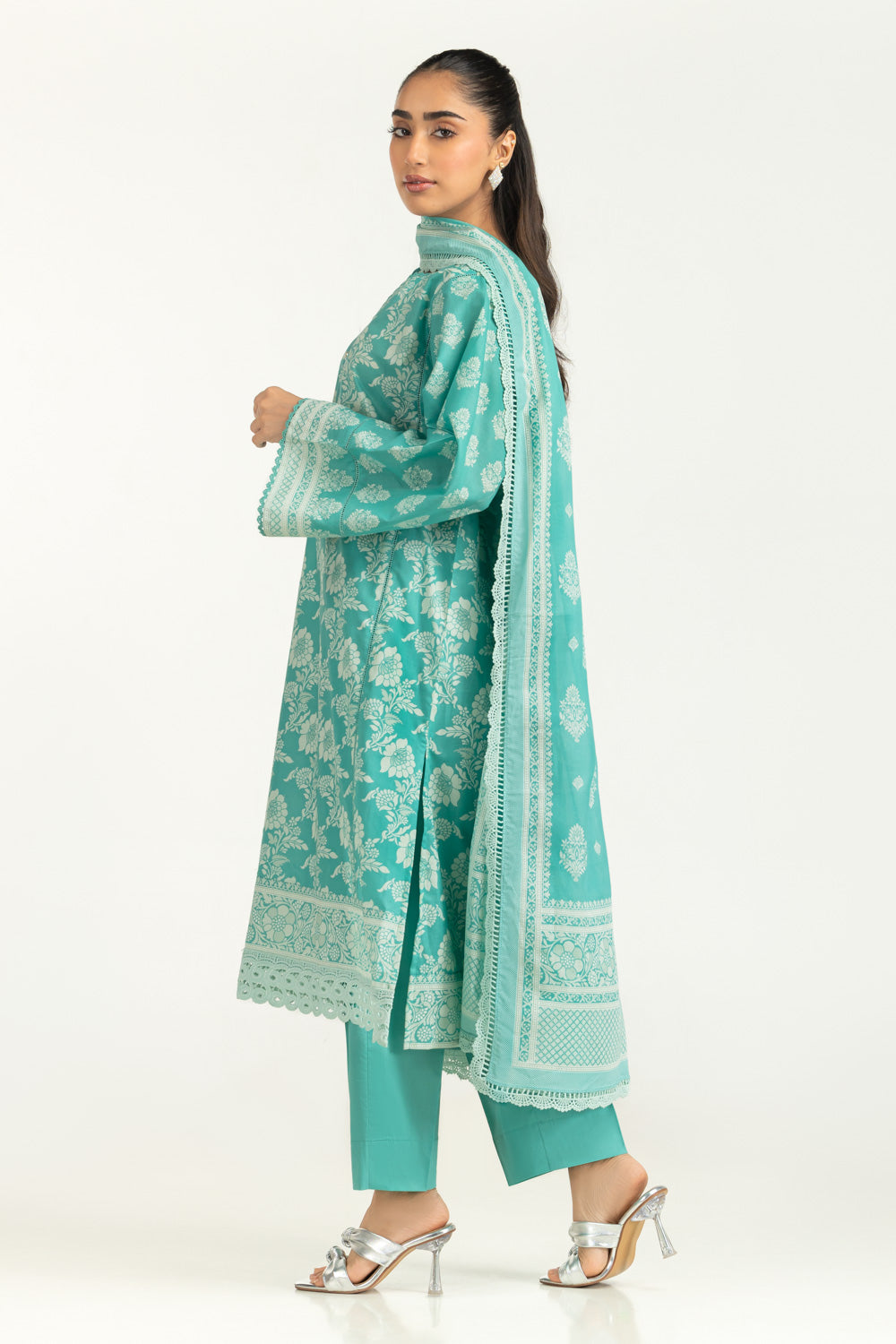 3PC Lawn Lacquer Printed Suit