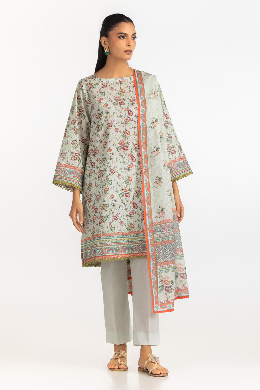 3PC Lawn Printed Suit IUSTKSD-2159