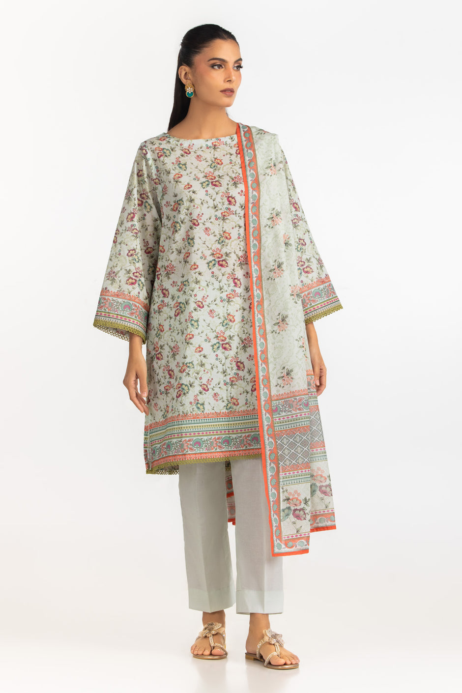 3PC Lawn Printed Suit IUSTKSD-2159