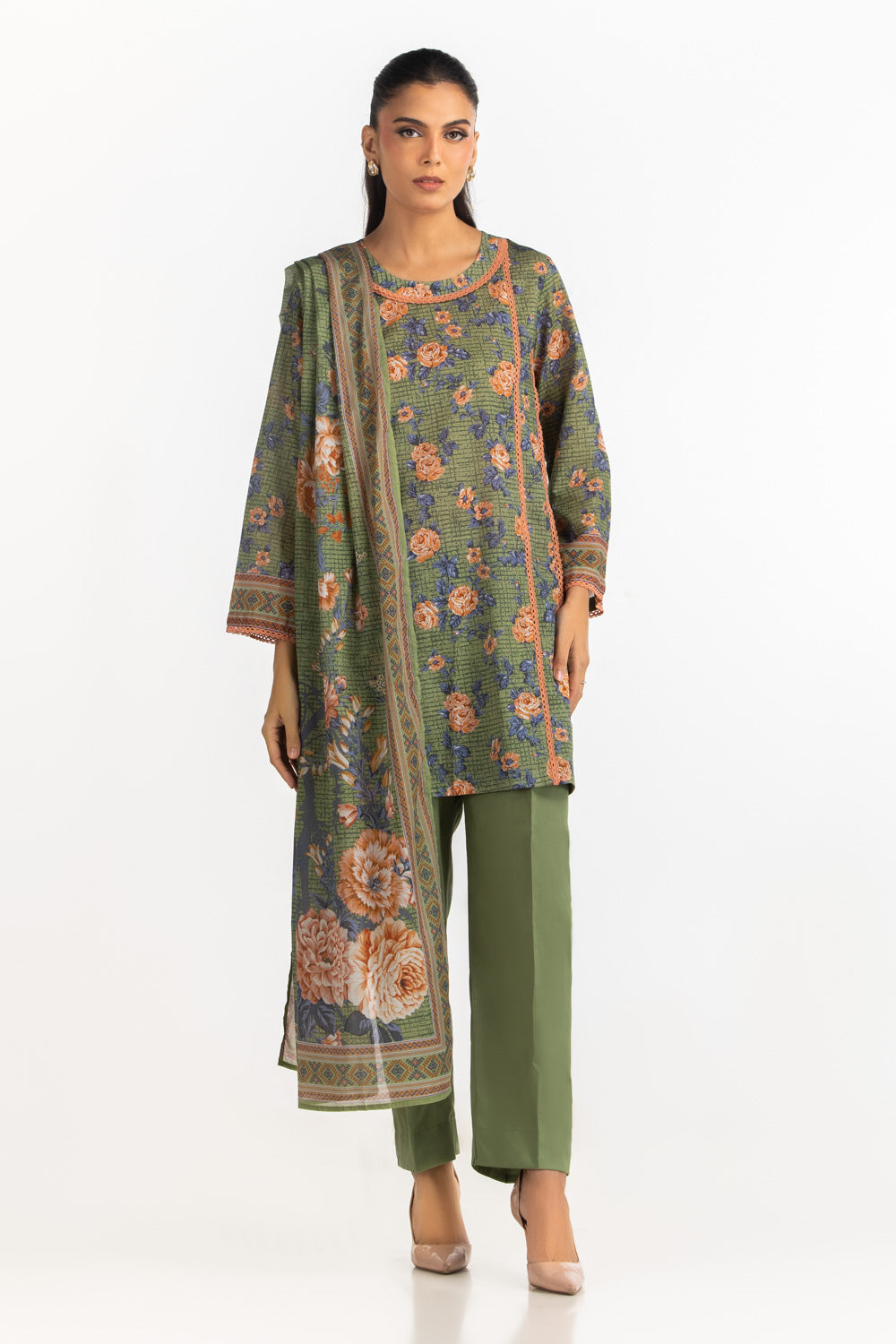 3PC Lawn Printed Suit IUSTKSD-2201
