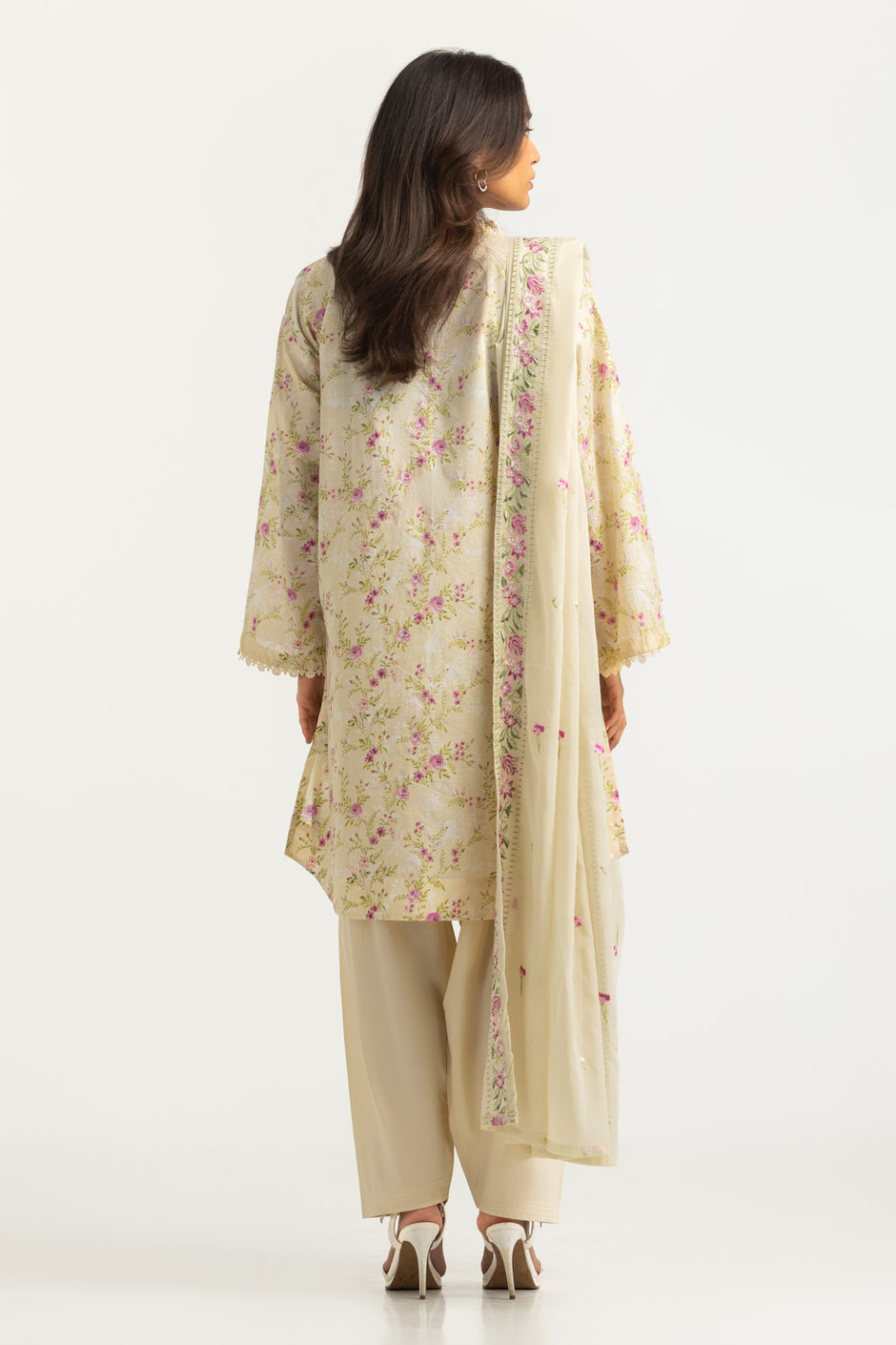 3PC Lawn Printed Suit With Embroidered Dupatta