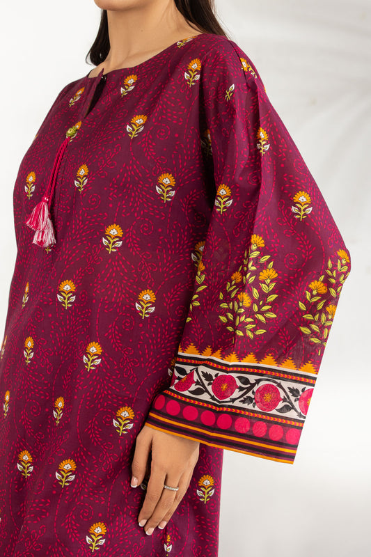 3PC Lawn Printed Suit With Embroidered IUSTKSD-2054