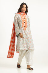 3PC Lawn Printed Suit With Embroidered IUSTKSD-2062