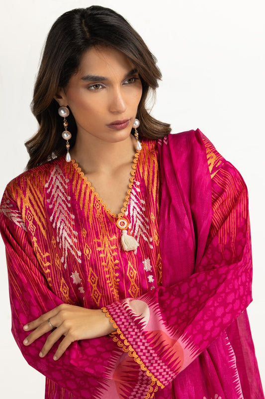 3PC Lawn Printed Suit With Embroidered IUSTKSD-2073