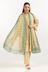 3PC Lawn Printed Suit With Embroidered IUSTKSD-2080