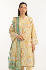 3PC Lawn Printed Suit With Embroidered IUSTKSD-2080