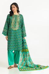3PC Lawn Printed Suit With Embroidered IUSTKSD-2096