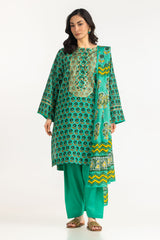 3PC Lawn Printed Suit With Embroidered IUSTKSD-2096