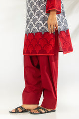 3PC Lawn Printed Suit With Embroidered IUSTKSD-2167