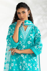 3PC Lawn Printed Suit With Embroidered IUSTKSD-2177