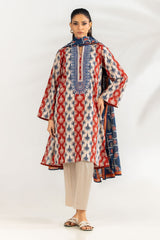 3PC Lawn Printed Suit With Embroidered IUSTKSD-2194