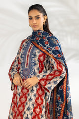 3PC Lawn Printed Suit With Embroidered IUSTKSD-2194