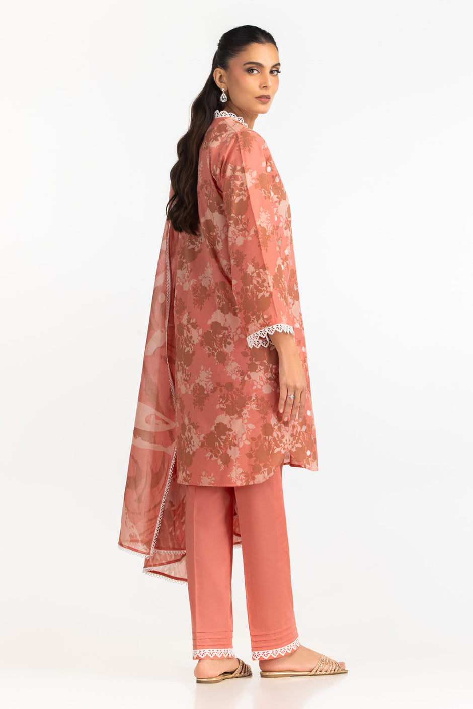3PC Lawn Printed Suit With Embroidered