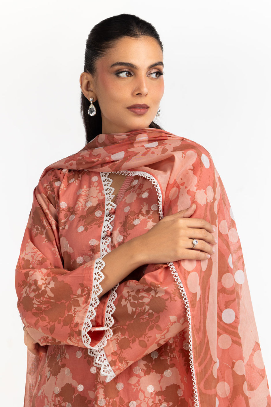 3PC Lawn Printed Suit With Embroidered