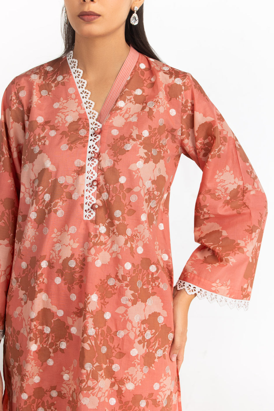 3PC Lawn Printed Suit With Embroidered