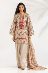 3PC Lawn Printed Suit With Embroidered IUSTKSD-2214