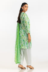 3PC Lawn Printed Suit With Embroidered