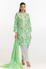3PC Lawn Printed Suit With Embroidered