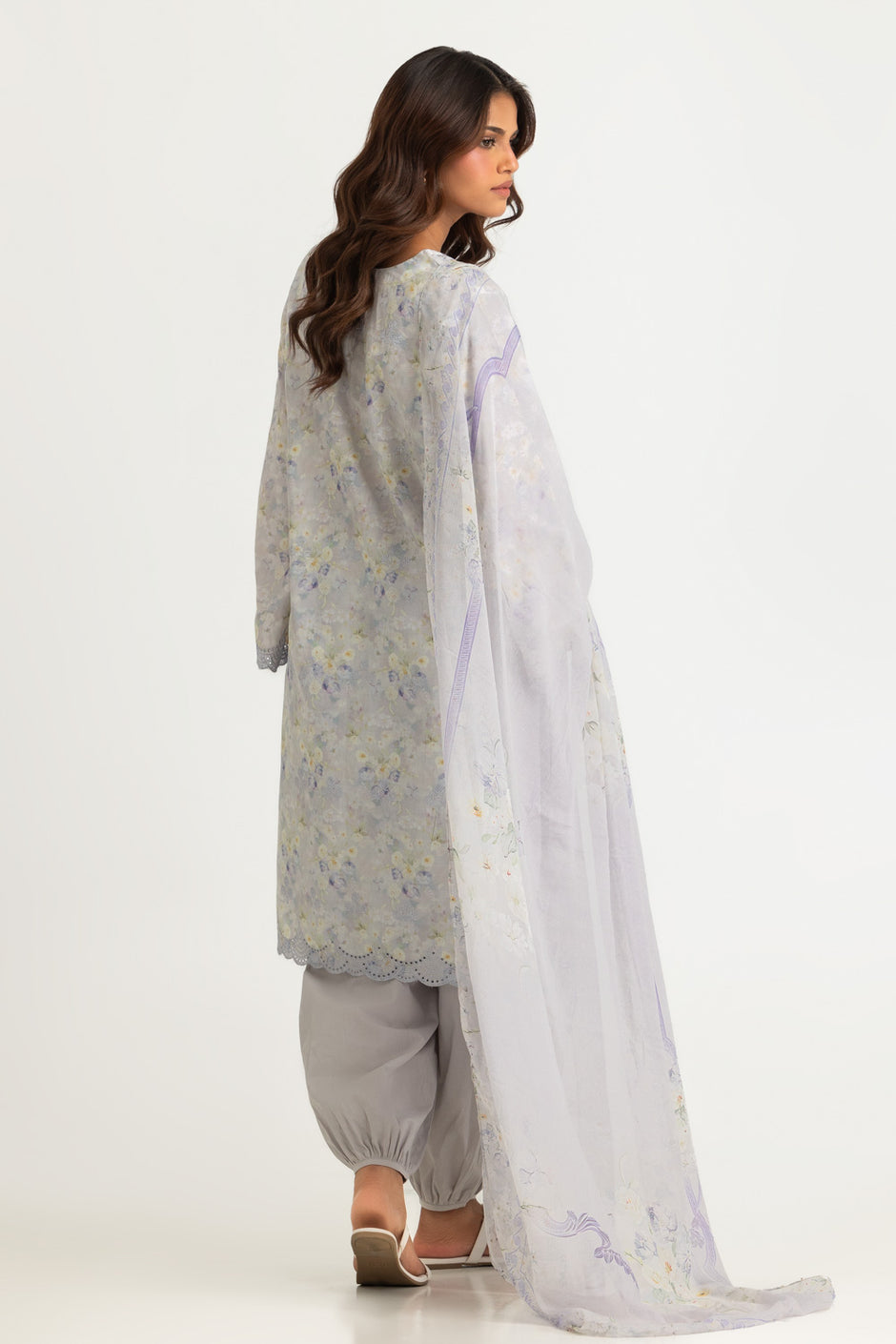 3PC Lawn Printed Suit With Embroidered
