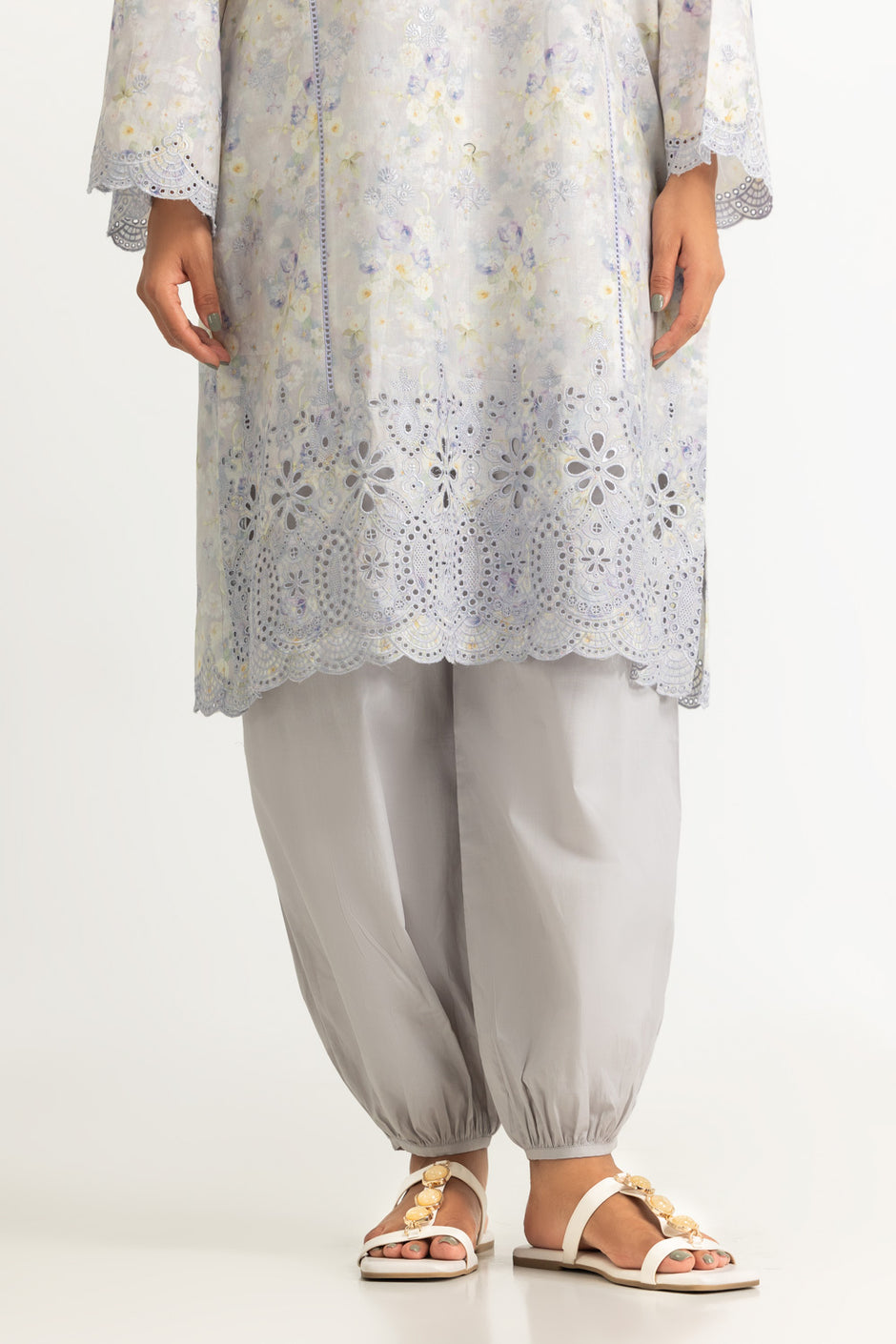 3PC Lawn Printed Suit With Embroidered