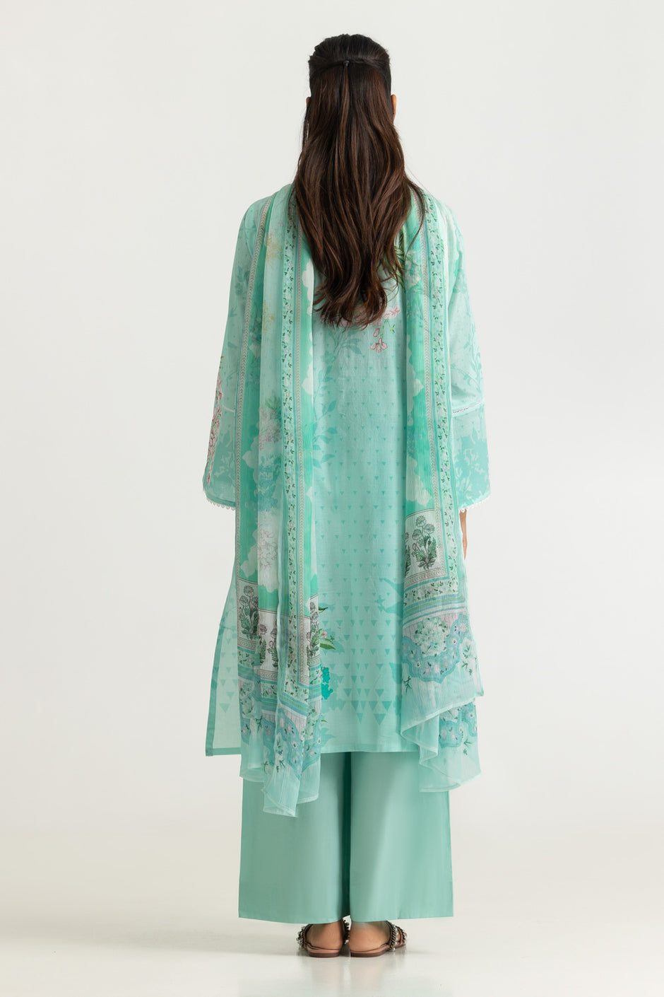 3PC Lawn Printed Suit With Embroidered
