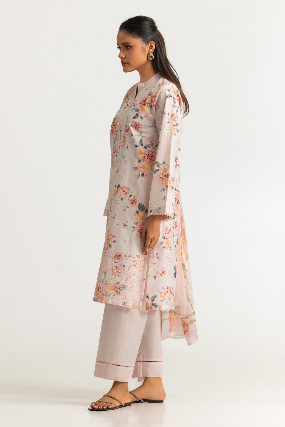 3PC Lawn Printed Suit With Embroidered