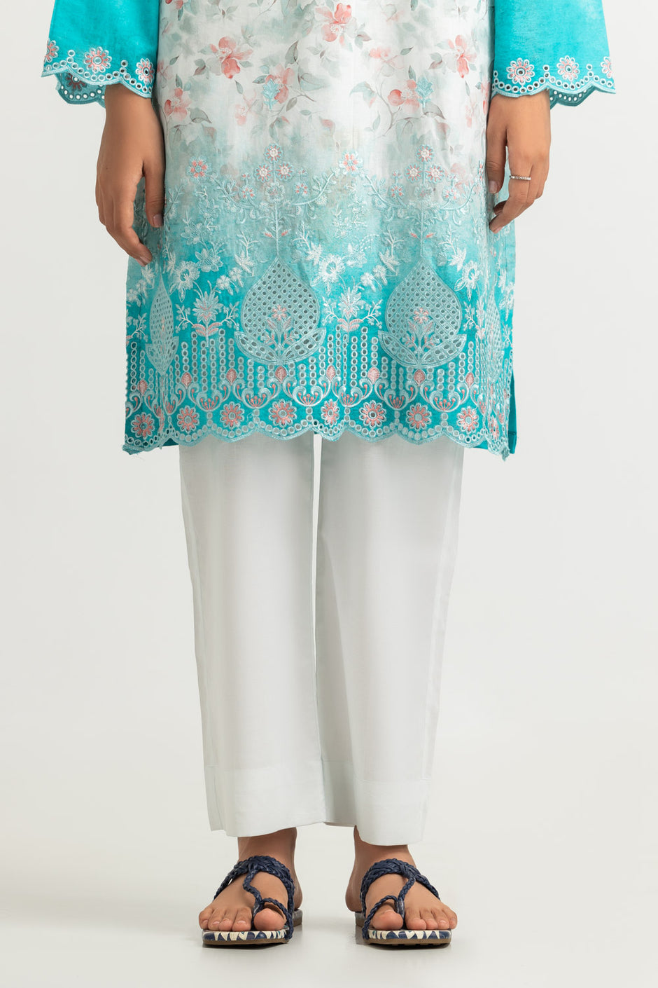 3PC Lawn Printed Suit With Embroidered