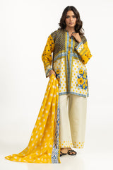 3PC Lawn Printed Suit With Embroidered Trouser IUSTKSD-2069