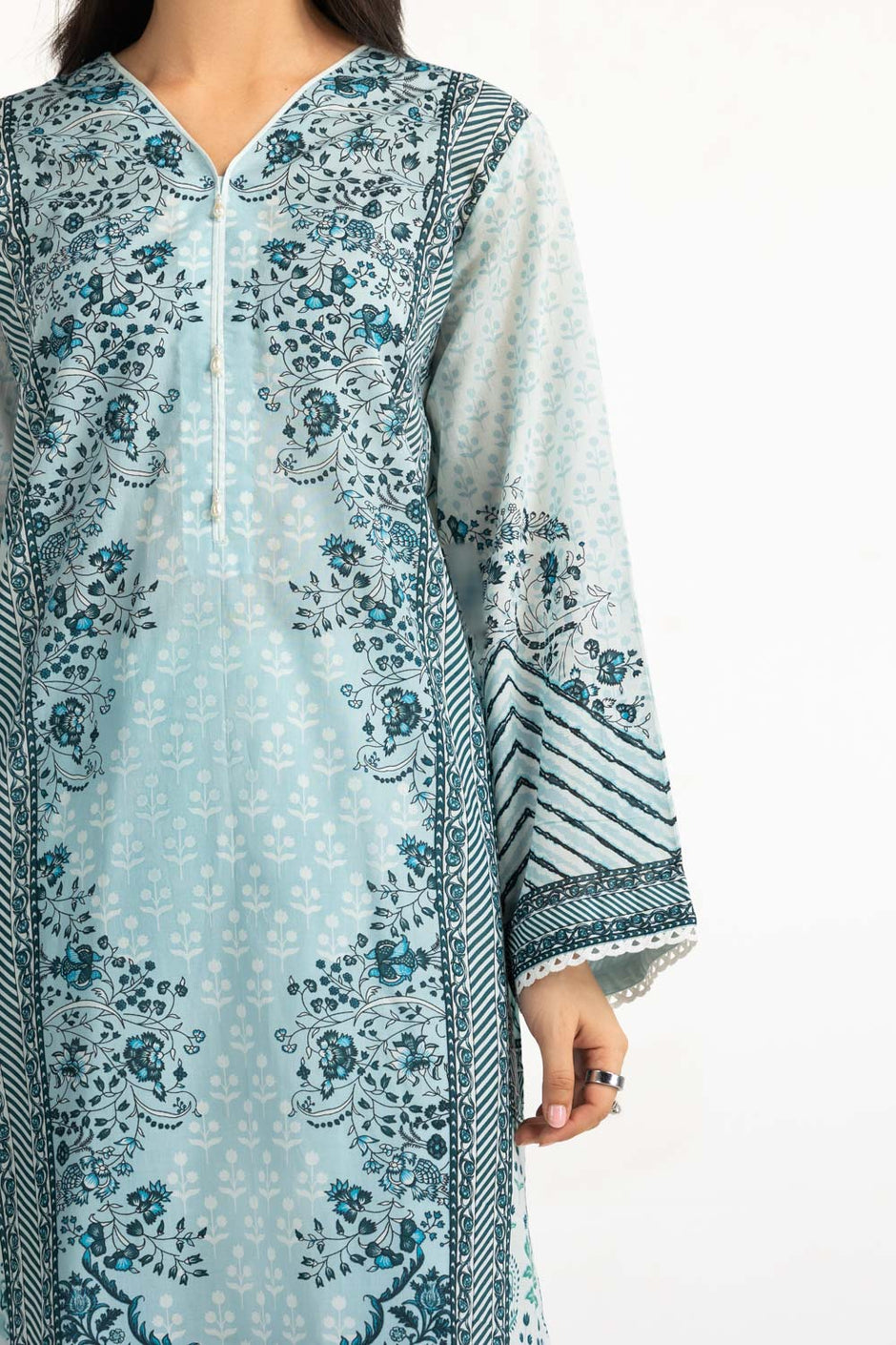 3PC Lawn Printed Suit With Embroidered Trouser