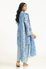 3PC Lawn Printed Suit With Schiffli Embroiderd IUSTKSD-2029
