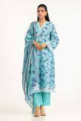 3PC Lawn Printed Suit With Schiffli Embroiderd IUSTKSD-2034