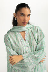 3PC Lawn Printed Suit with Embroidered IUSTKSD-2037