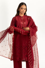 3PC Lawn Schiffli Embroidered Suit IUSTKSD-1082