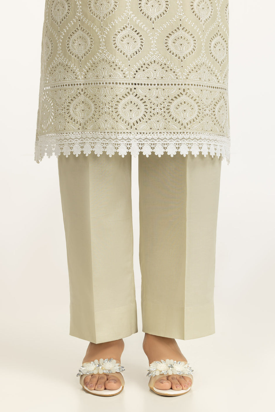 3PC Lawn Schiffli Embroidered Suit