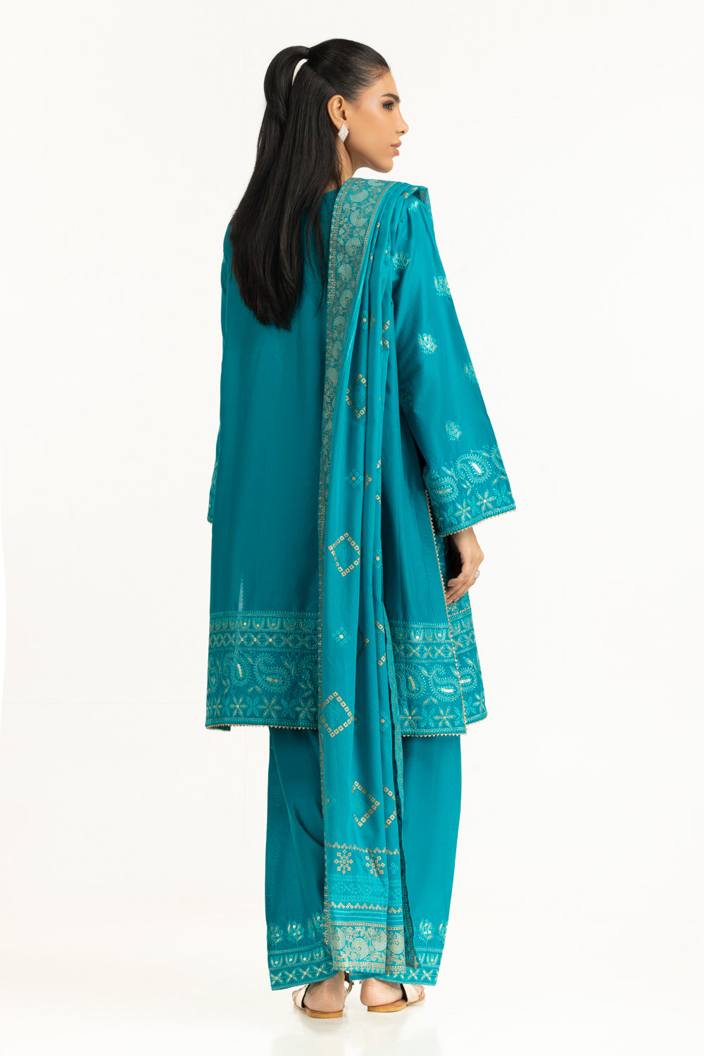 3PC Lawn Sequence Embroidered Suit