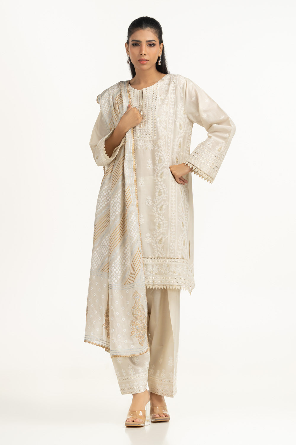 3PC Lawn Sequence Embroidered Suit IUSTKSD-2007