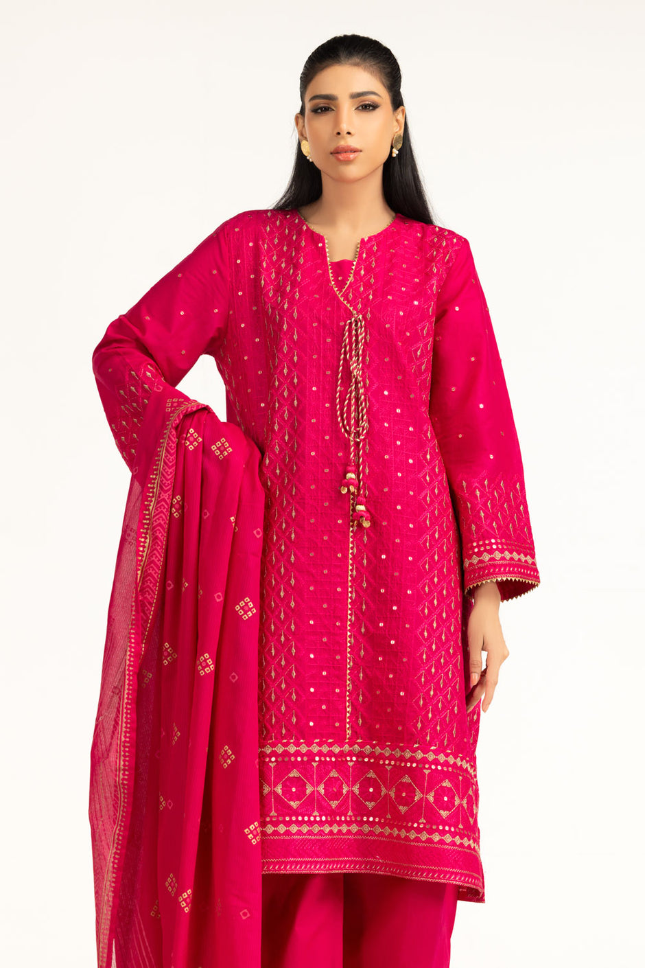 3PC Lawn Sequence Embroidered Suit