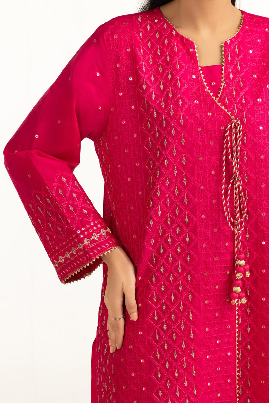 3PC Lawn Sequence Embroidered Suit