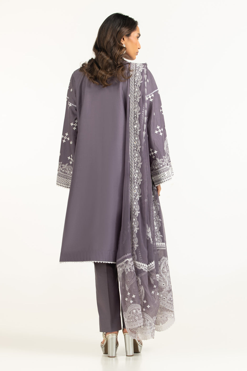 3PC Lawn Sequins Embroidered Suit