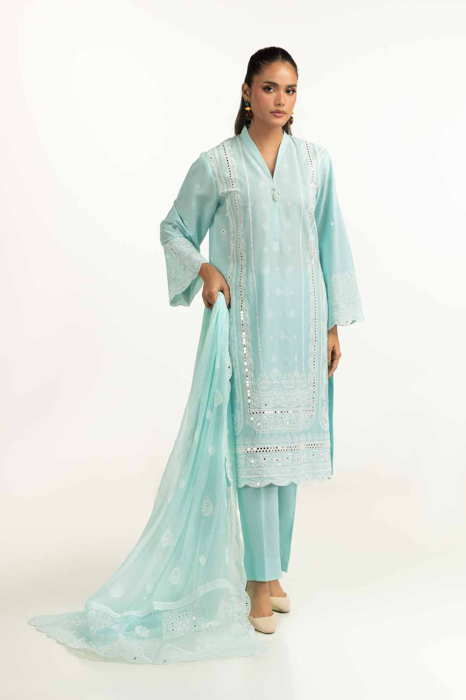 3PC Lawn Sequins Embroidered Suit