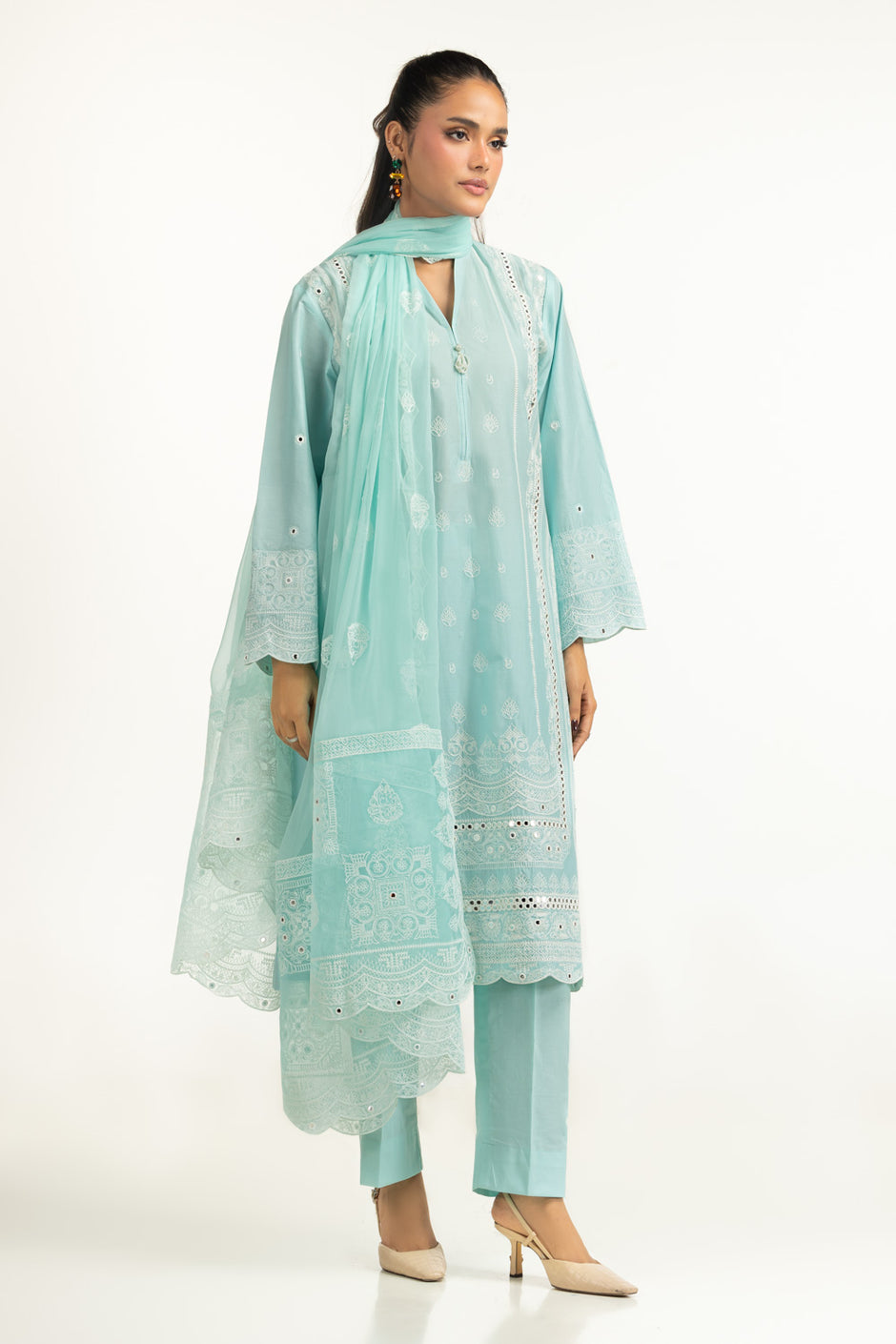 3PC Lawn Sequins Embroidered Suit