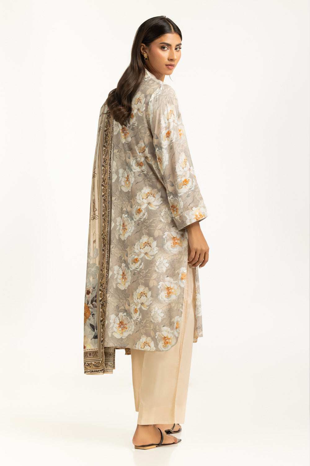 3PC Linen Printed Suit IUSTKSD-1129