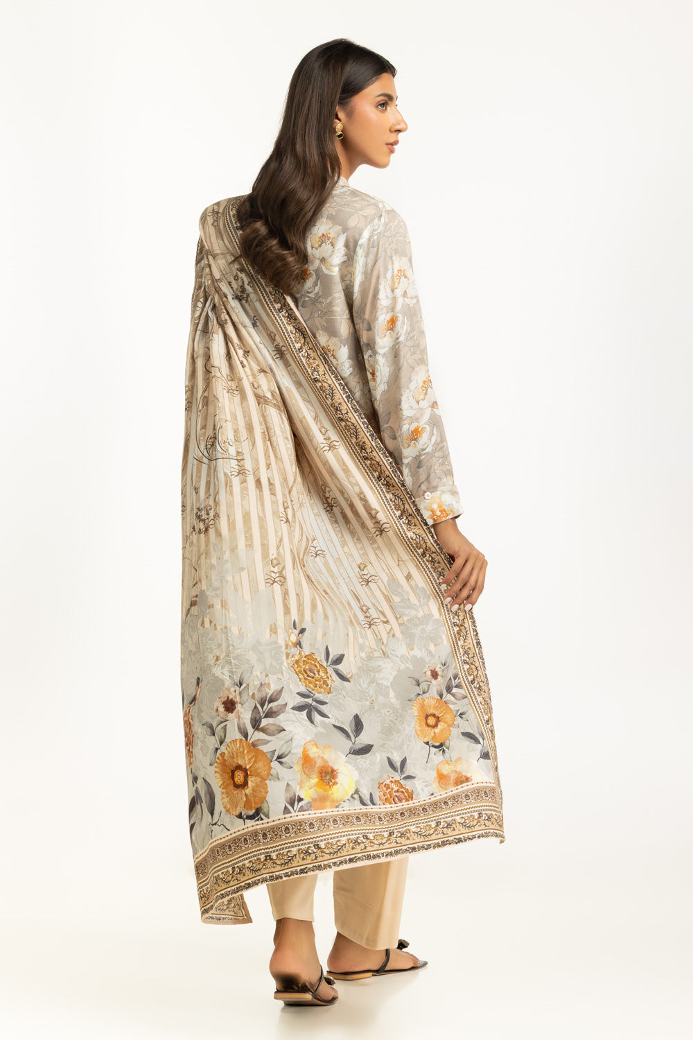 3PC Linen Printed Suit IUSTKSD-1129